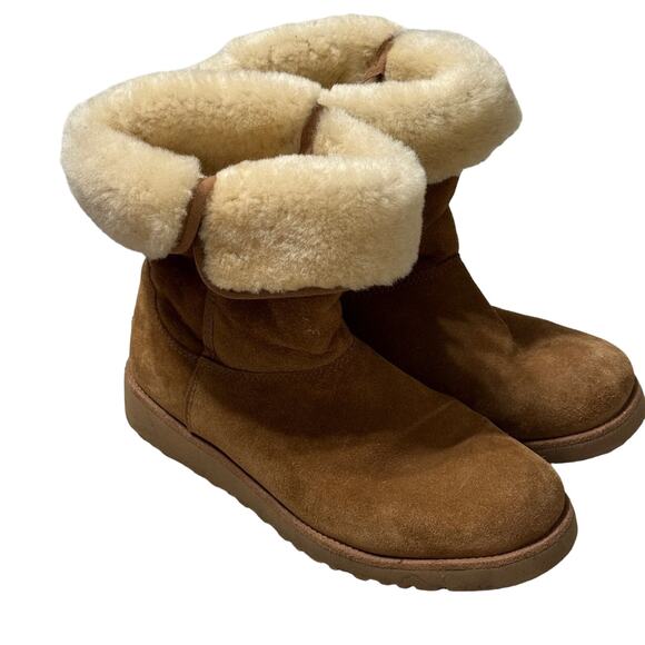 UGG Women's Amie Slim Short Wedge Boots Brown Size 6 - Picture 4 of 6